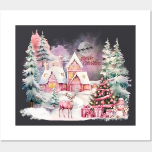 Dreaming With a Pink Christmas Posters and Art